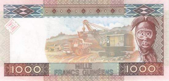 1000 Francs Guinéens Gedenkausgabe 2010